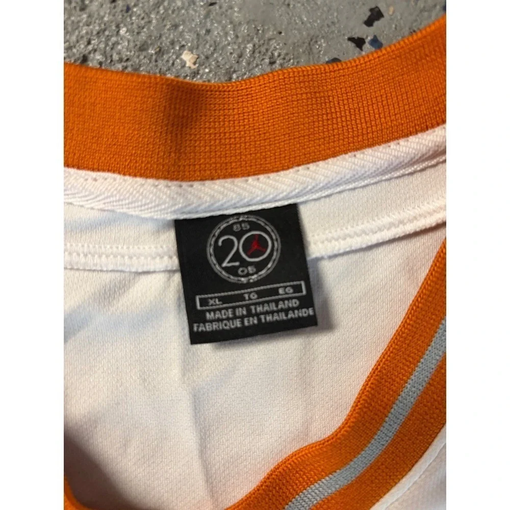 Y2K Jordan Brand 20th Anniversary Basketball Jersey XL White Orange‎ 23 Mesh